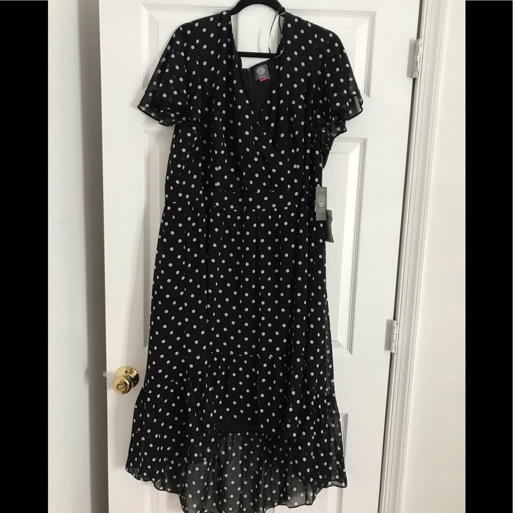 Vince Camuto polka dot midi dress NWOT